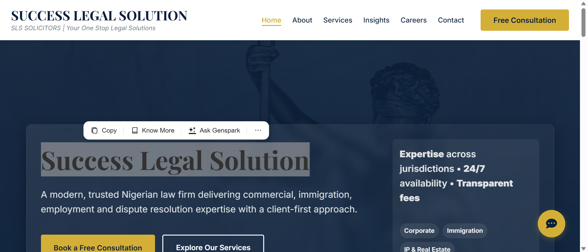 Success Legal Solution project